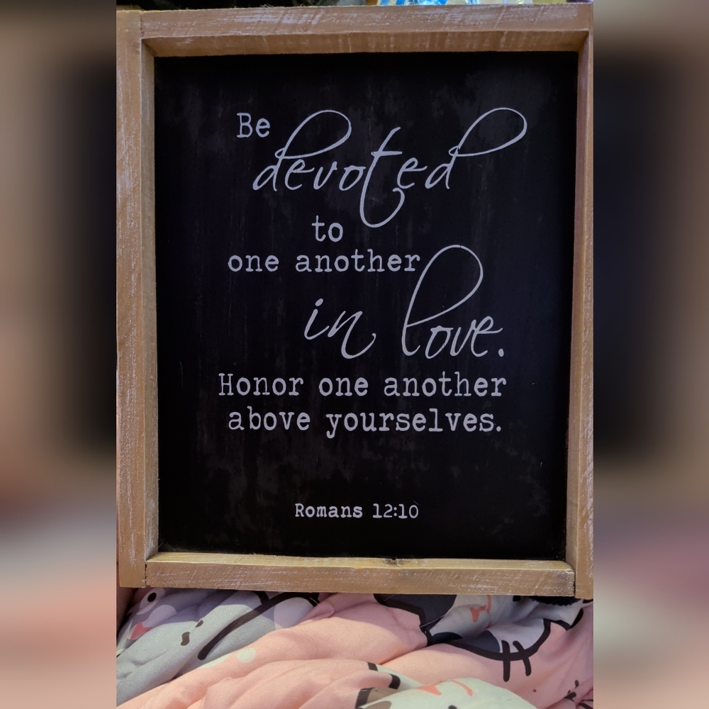 Romans 12:10 Quote Wood Wall Art